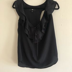 Mossimo Black Ruffle Top | Size Large